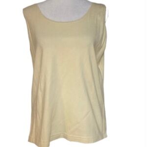 EUC Portraits Pale Yellow Stretch Tank Top Size XL
